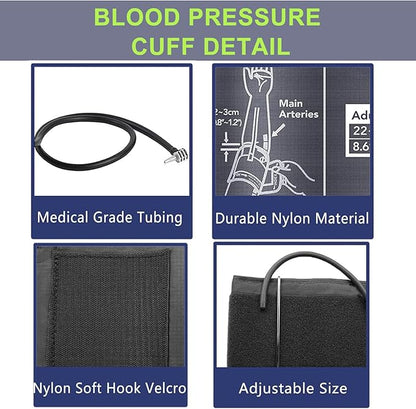 Replacement Extra Large Cuff for Omron BP Monitors 22-52CM Big Arm - Adjustable XL Blood Pressure Cuff, Includes 4 Universal Interface, Blood Pressure Monitors Large Cuff Compatible