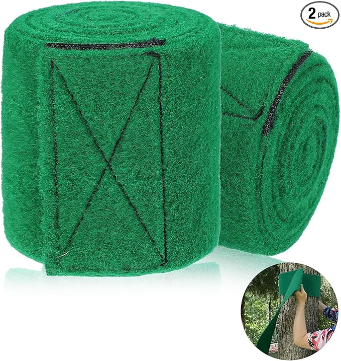 Tree Protector Kit for Slacklines - 79" x 4" Tree Guards - 2 Piece Non-Slip Felt Wraps with Anti-Slip Guide Straps - Perfect Outdoor Tree Wear for Ziplines Hammocks Slackline Rope