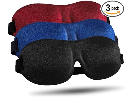 LKY DIGITAL Sleep Mask for Side Sleeper 3 Pack, Blackout 3D Eye Mask for Sleeping, Night Blindfold for Men Women