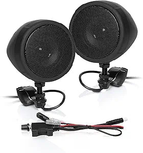 BOSS Audio Systems MCBK425BA 3 Inch Motorcycle Speakers  Built-in Bluetooth Amplifier, Weatherproof, Volume Control, ATV UTV Compatible