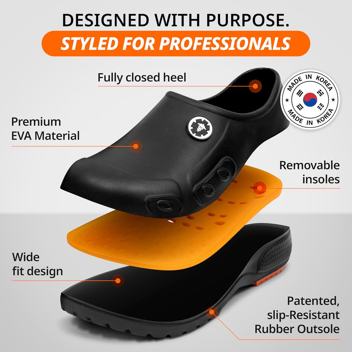YUNGPRIME Men's and Women's Slip-Resistant Work Shoes - Nursing - Chef Shoes