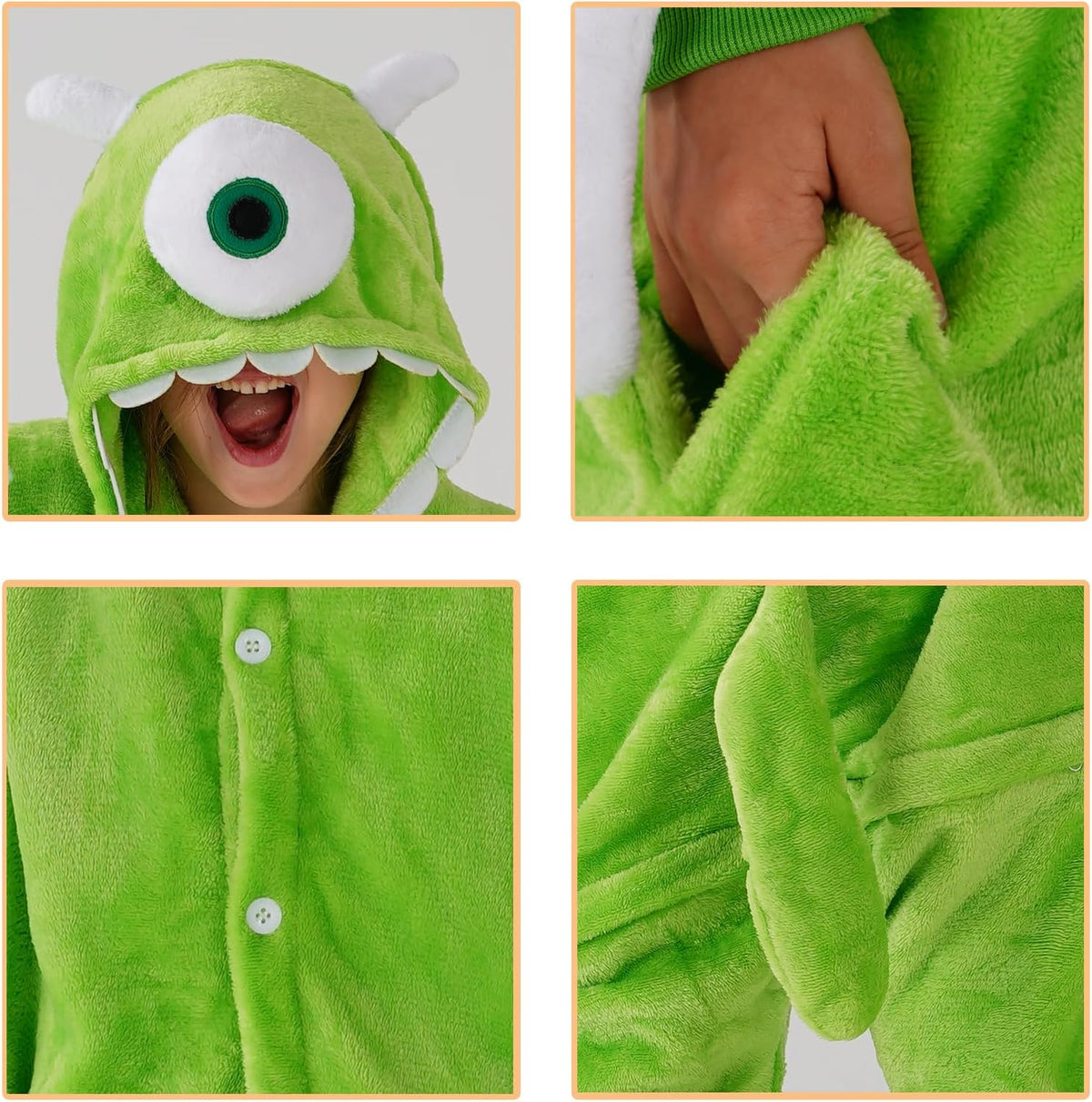 Unisex Children Animal Onesie Pajamas,Kids Flannel Halloween Cosplay Costume/Homewear/Sleepwear