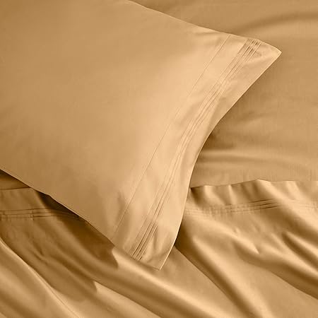 Superior 100 Egyptian Cotton 1500 Thread Count Oversized King Pillowcase Set Solid, Gold
