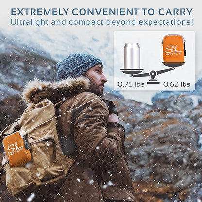 SLFORCE Emergency Blankets for Survival, 4 Pack of Gigantic Space Blanket. Comes with Four Extra-Large Mylar Blankets, Compass, and Zipper Bag. The Best Thermal Space Blankets (4, Orange, Extra Large)