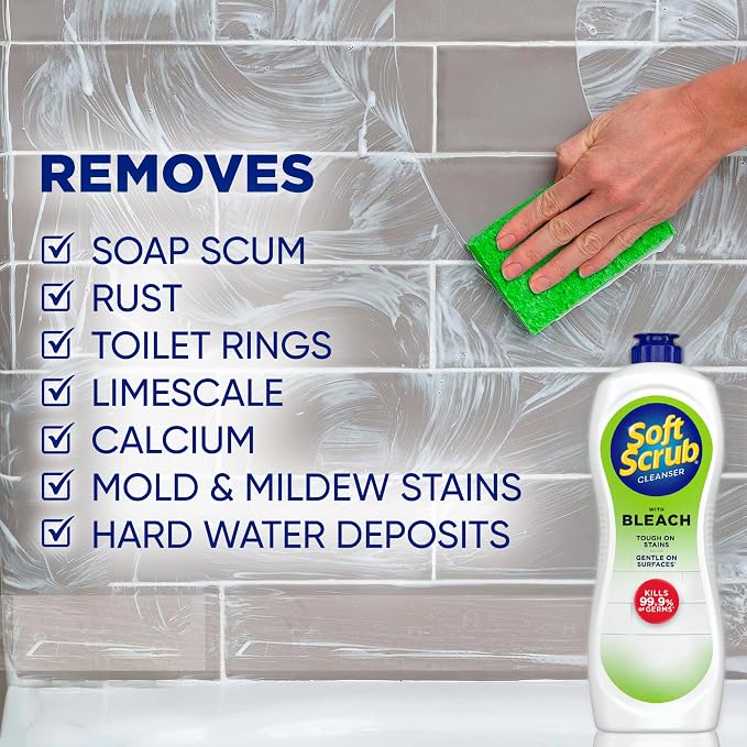 Soft Scrub Antibacterial Cleaner with Bleach Surface Cleanser, 36 Ounce (Pack of 6)