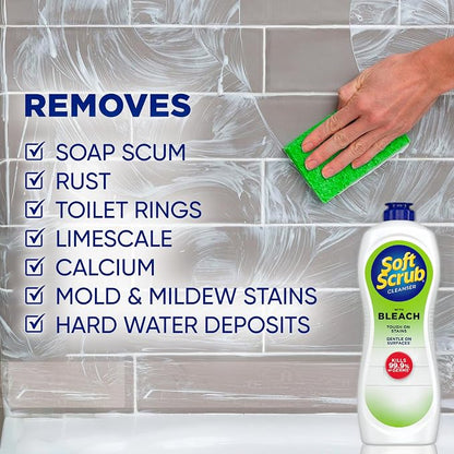 Soft Scrub Antibacterial Cleaner with Bleach Surface Cleanser, 36 Ounce (Pack of 6)