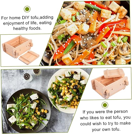 1 Set Wooden Tofu Mold Kitchen Homemade Curd Making Tool Organic Tofu Maker for Fresh Tofu Cheese Kitchen Essential for Tofu Lovers