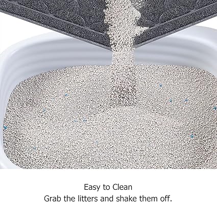 unipaws Cat Litter Trapping Mat, Litter Box Scatter Control Pad, Litter Free Floors and Urine Waterproof, Gentle on Paws, No Phthalate