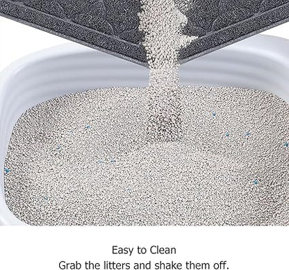 unipaws Cat Litter Trapping Mat, Litter Box Scatter Control Pad, Litter Free Floors and Urine Waterproof, Gentle on Paws, No Phthalate