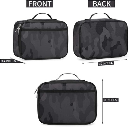 rickyh style Lunch Box with Padded Liner, Spacious Insulated Lunch Bag Durable Thermal Lunch Cooler Pack with Strap for Men Women Boys Girls Adults School Sports Beach Picnic Work Camp,2 Pocket