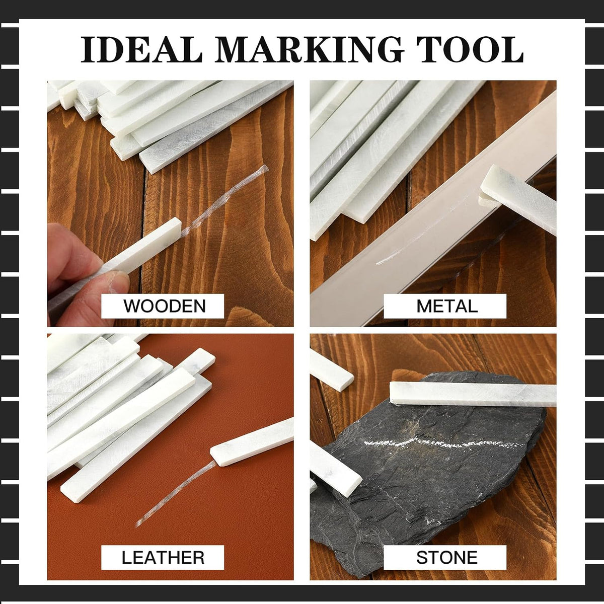 120 Pcs Soapstone Pens Welding Soap Stone Pencils Flat White Soapstone Refills Chalks Marking Tools for Welders Textile Removable Markings on Steel Cast Iron