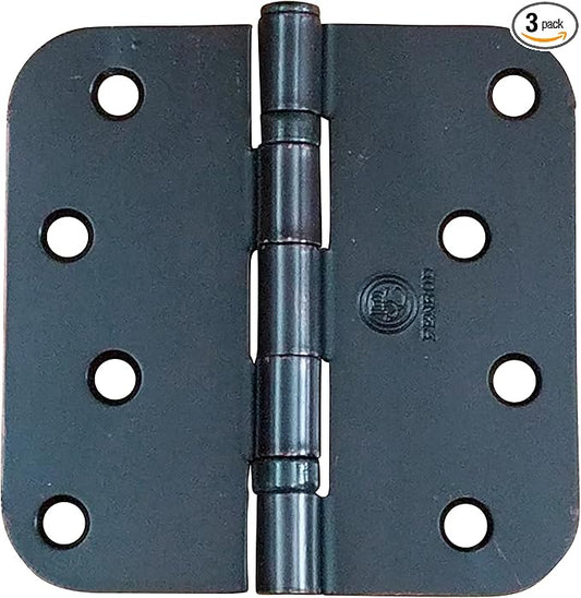 Penrod Door Hinges, 4-inch ball bearing with 58-inch radius, included accessories (oiled bronze, 3-pack)