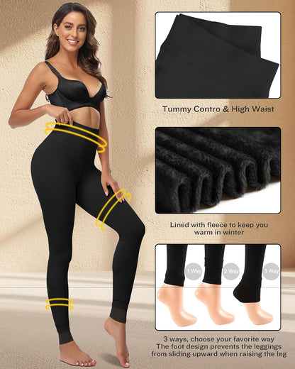Fleece Lined Winter Tights Women - Thermal Warm Pantyhose Thick Sheer Leggings Color: Burgundy