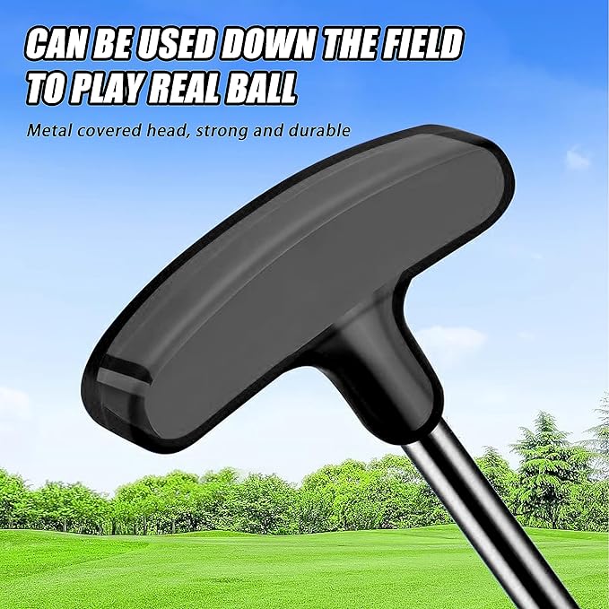 PGM Adjustable Two-Way Golf Putter for Men, Women, and Juniors - Ambidextrous Golf Club with Adjustable Height (54cm - 92cm) and TPR Anti-Slip Grip, Black/Red/Blue, Available in 1, 2, or 3 Pieces