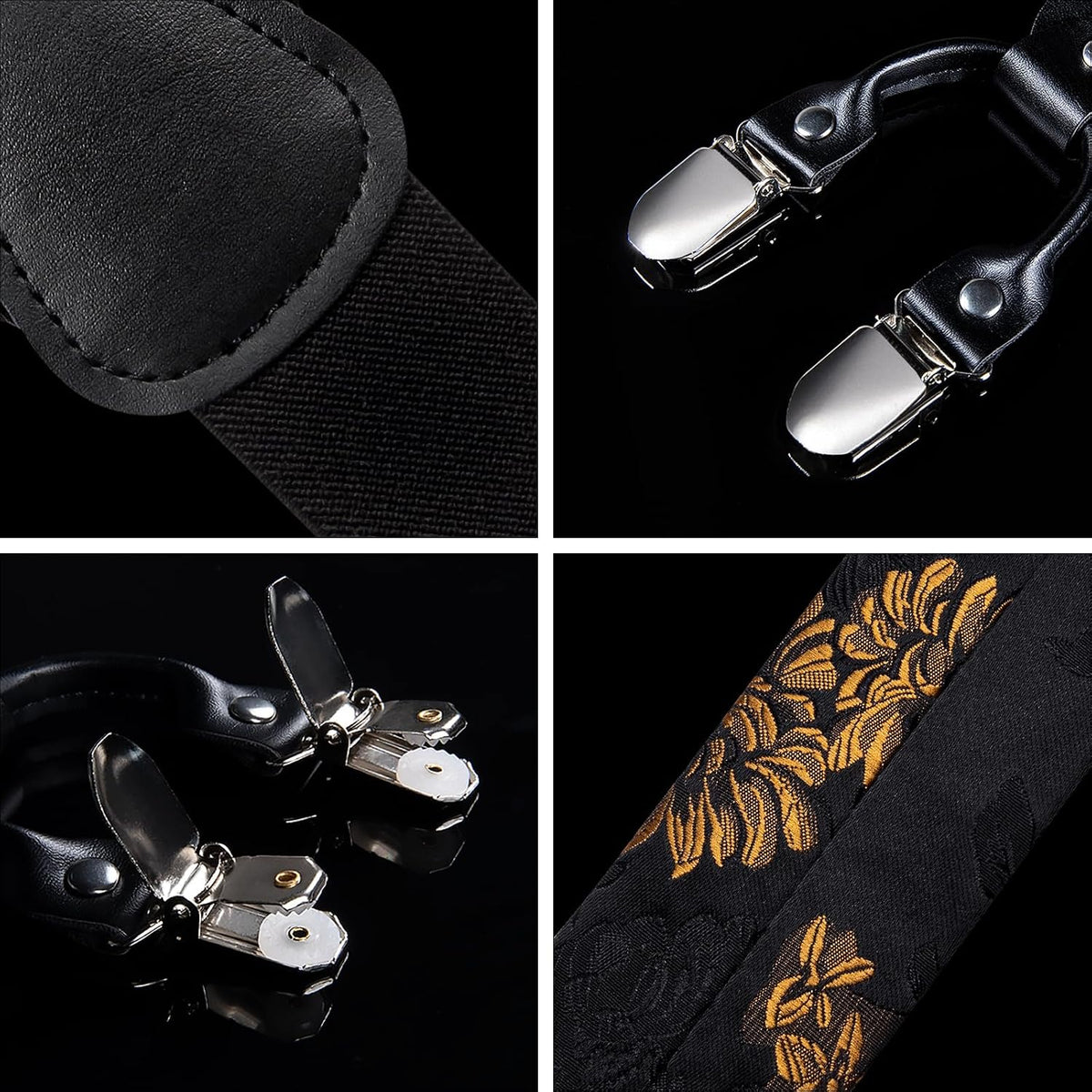 DiBanGu Paisley Bow Tie and Supenders for Men Tuxedo Heavy Duty 6 Clips Suspender Adjustable Y-Shape Mens Trouser Braces