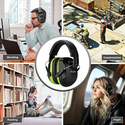 ProCase Noise Reduction Ear Muffs, Sound Proof Ear Protection, NRR 28dB Noise Cancelling Headphones for Adults Kids Autism, Hearing Protection for Shooting Gun Range Mowing -Green