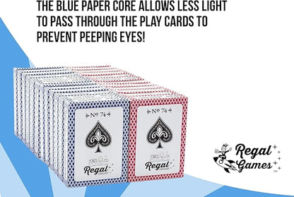 Regal Games - Bulk Playing Cards Set for Adults  Professionals - 24 Standard Decks, Large Print Deck of Cards - Blackjack, Euchre, Canasta, Poker Cards - Fun  Travel Playing Cards (24 Pack)