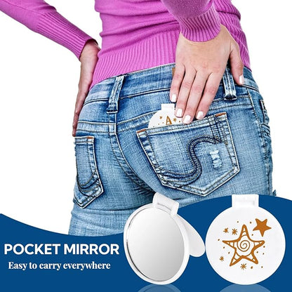 ZOOFOX 50 Pieces Compact Mirror Bulk, Round Makeup Mirror for Purse, Mini Folding Mirror for Women Girls Travel Daily Use