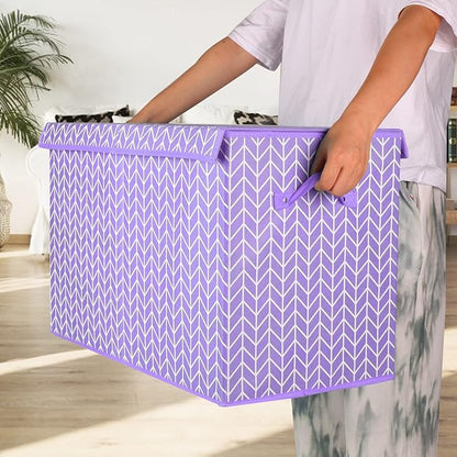 Large toy box with flip lid, toy storage organizers, baskets with sturdy handles for children, girls, boys, nursery, playroom, living room,