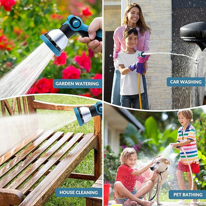 Garden Hose Sprayer Nozzle - Water Hose Nozzle with 10 Adjustable Spray Patterns Heavy Duty, Thumb Control On Off Valve, High Pressure Hose Sprayer Nozzle for Garden Hose Outdoor
