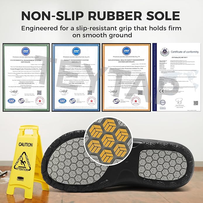 TEYTAP Chef Shoes Men Women Non Slip Work Shoes Water Proof Closed Toe Clogs for Nurse Kitchen Restaurant Food Service
