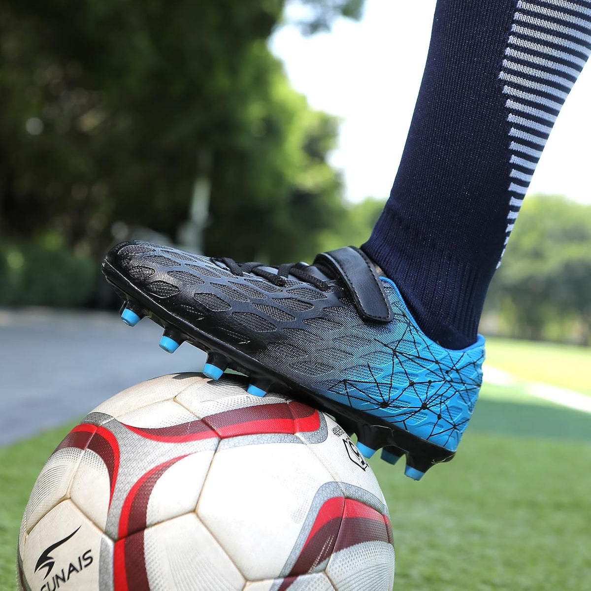 Skerxut Soccer Cleats, Kids Firm Ground Football Shoes, Boys Girls Athletic Outdoor .