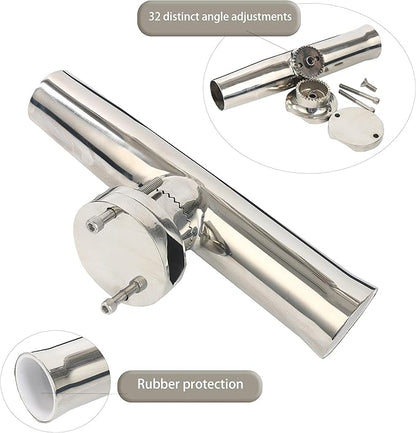 Amarine Made Fishing Rod Holder,Stainless Tournament Style Clamp on Rod Holder,Adjustable Fishing Pole Holder for Rails 1-14" to 2"