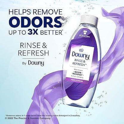 Downy RINSE  REFRESH Laundry Odor Remover and Fabric Softener, Fresh Lavender, 48 fl oz, Safe on ALL Fabrics, Gentle on Skin, HE Compatible