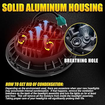 Dot Approved 7Inch Black LED Headlight Compatible with Motorcycle Tour,FLD,Softail Heritage,Street Glide,Road King,Electra Glide,Yamaha V-Star Road Star Wrangler