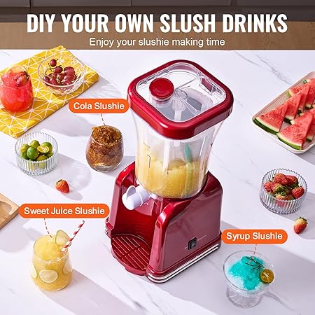 Happybuy Slushy Machine for Home, 32oz Tank Home Margarita Maker, Smoothie Frozen Drink Creator with Food-grade, for Home DIY  Kids' Parties, Red