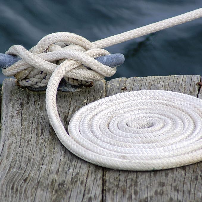 ZOENHOU 131 Feet 12 Inch White Braided Cotton Rope, Natural Durable Cotton Twisted Rope, Cotton Clothesline Rope for Crafting DIY Handmade Projects