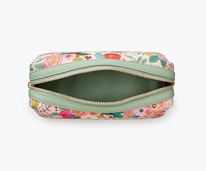 RIFLE PAPER CO. Garden Party Large Cosmetic Pouch for Storing Small Accessories, Includes Gold Zipper, Printed in Full Color with Stylized Pattern and Foil Stamped Logo