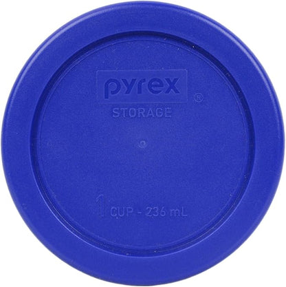 Pyrex 7202 1-Cup Glass Bowls With Cadet Blue Lids (4 Pack) - Made in USA 7202-PC | Tempered Glass Construction | BPA-Free Plastic | Easy Clean Surface | Top-Rack Dishwasher Safe