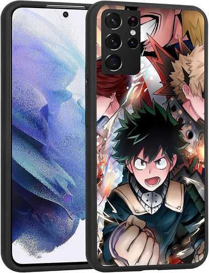 Compatible with Samsung Galaxy S21 Ultra Case, Anime Cool Manga TPU Drop Protection Shock Absorbing Scratch Resistant Phone Case Cover(Cartoon-Comic-My-Hero-Academia-2)