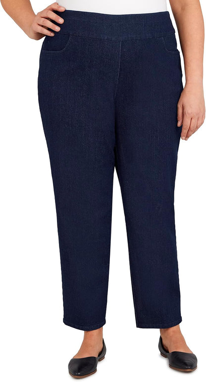 Womens Womens Plus-Size Super Stretch Mid- Rise Short Length Pant