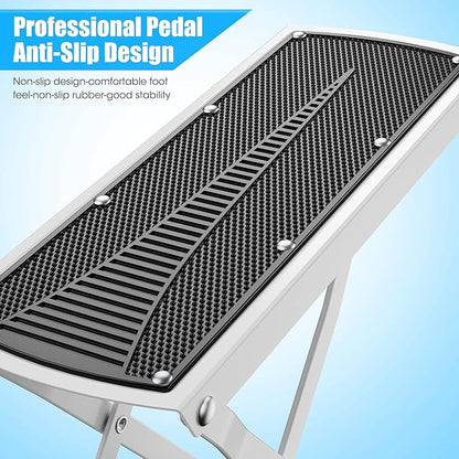 Pedicure Foot Rest, Adjustable Foot Stand with Non-Slip, Toe Separator - Easy at Home, No More Bending or Stretching, Beauty Pedicure Kit (White)