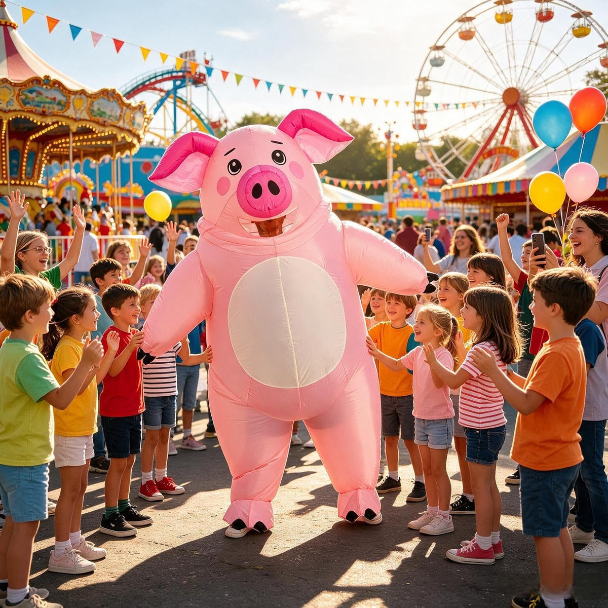 Halloween Inflatable Costume Adult,Blow Up Full Body Pig Suit Men Women