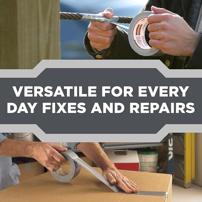 3M Heavy Duty Duct Tape, 1.88in x 45yd, 1 Roll, Multi-Surface, Temporary Solutions for Sealing, Holding, and Reinforcing, Tear by Hand Vertically and Horizontally, Staple for Every Toolbox (2145)
