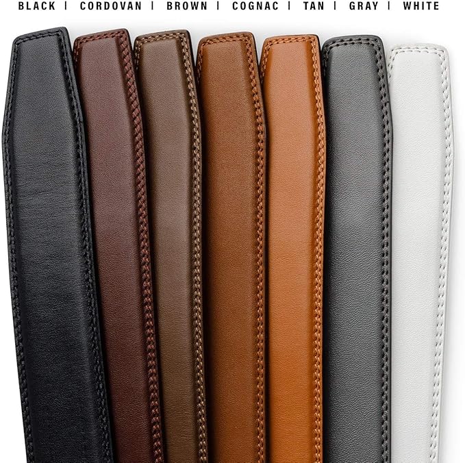 KORE Mens Full-Grain Leather Track Belt  1-38 wide no buckle