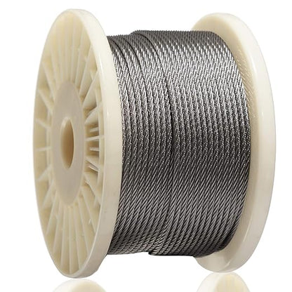 AGTEK Wire Rope 18 Inch Stainless Steel Aircraft Cable for Decking Railings, 250 FT, 7x7 Strands Construction