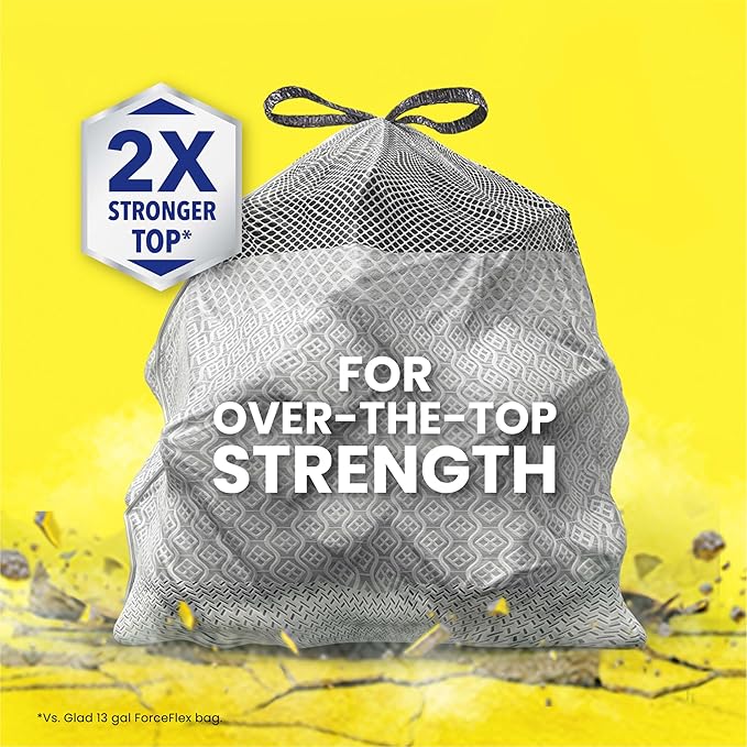 Glad Tall Kitchen Trash Bags 20 Gallon, XL MaxStrength Febreze Fresh Clean Garbage Bags, Drawstring, 80 Count