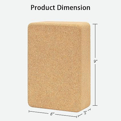 Hatha Yoga Cork Yoga Block, Natural Cork from Portuguese, Premium Brick, Eco-Friendly Yoga Accessories for Yoga, Pilates  Stretching