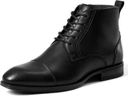 Chelsea Boots Men – Genuine Leather,Chelsea Boots for Men with Side Zipper, Casual Slip-On Ankle Boots, Chukka & Oxford Style Dress Boots