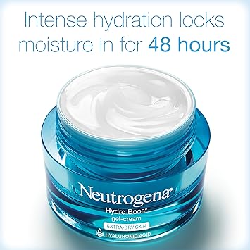 Neutrogena Hydro Boost Hyaluronic Acid Hydrating Gel-Cream Face Moisturizer to Hydrate  Smooth Extra-Dry Skin, Oil-Free, Fragrance-Free, Non-Comedogenic  Dye-Free Face Lotion, 1.7 oz