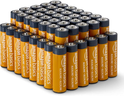 Basics 48-Pack AA Alkaline High-Performance Batteries, 1.5 Volt, 10-Year Shelf Life