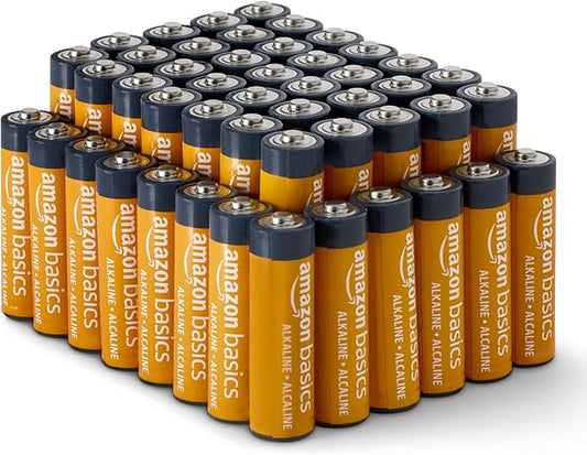 Basics 48-Pack AA Alkaline High-Performance Batteries, 1.5 Volt, 10-Year Shelf Life