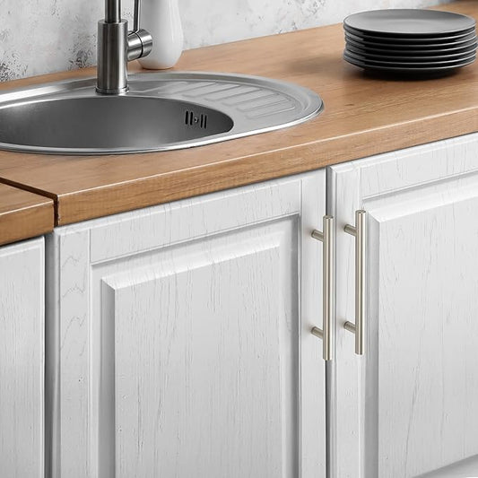 JOY DECOR 3 Pack Cabinet Handles, Brushed Nickel Cabinet Pulls, 5 in Hole Center Kitchen Cabinet Handles, Stainless Steel T Bar Handles for Dresser Drawers