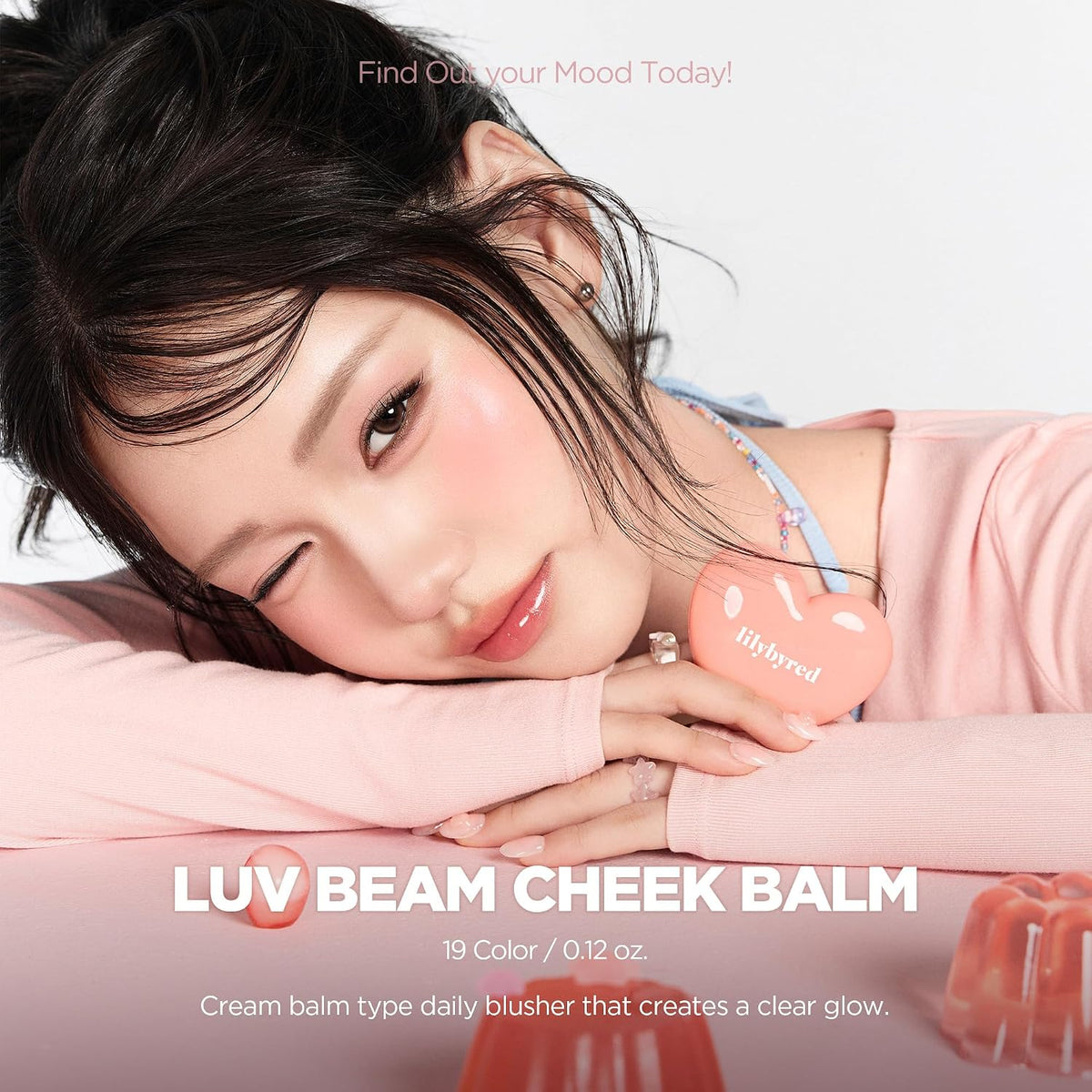 lilybyred Luv Beam Cheek Balm | Heart-Shaped Korean Cream Blush, Semi-Matte Finish, Long-Lasting, Blendable & Buildable, Soft Creamy Texture, Lightweight, Natural Flush, 0.12 oz. (11 Cozy Peach Beige)