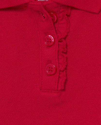 The Children's Place Toddler Girls' Ruffle Pique Polo Shirts, Multipack