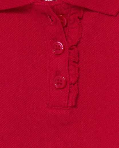 The Children's Place Toddler Girls' Ruffle Pique Polo Shirts, Multipack